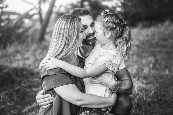 Happy Lovely Family Have Fun Outdoor — Stock Photo, Image