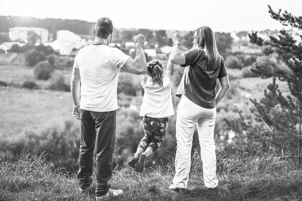 Happy Lovely Family Have Fun Outdoor — Stock Photo, Image