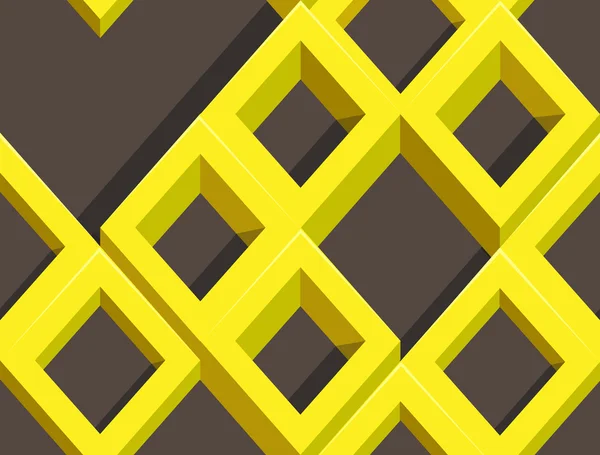 Χωρίς ραφή πρότυπο με χρυσό 3d rhombuses σε μαύρο φόντο — Διανυσματικό Αρχείο