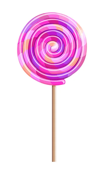 A vector illustration with a single multicolored lollipop — Stock Vector