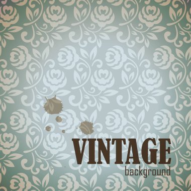 Hafif mavi çiçekler ile Seamless modeli. Antika arka plan