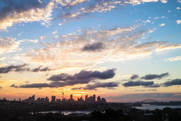 Günbatımında Sydney Merkez Bölgesinin Şehir Manzarası Çekim Dover Heights Tan — Stok fotoğraf