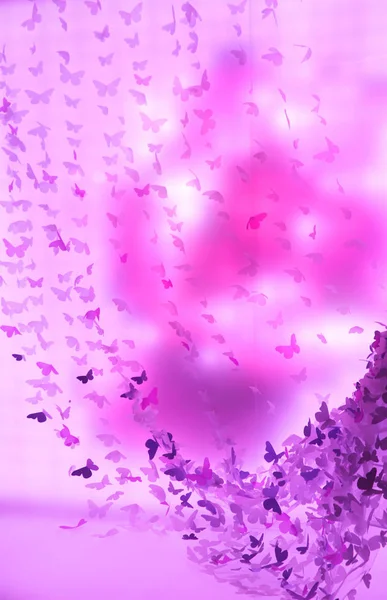 Air purple background with butterflies — Stock Photo, Image