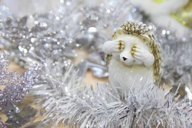 Noel arka ile a oyuncak kirpi