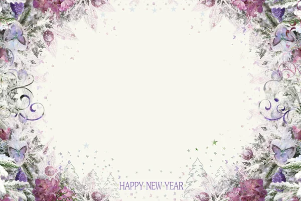 Üdvözlőlap boldog új évet — Stock Fotó