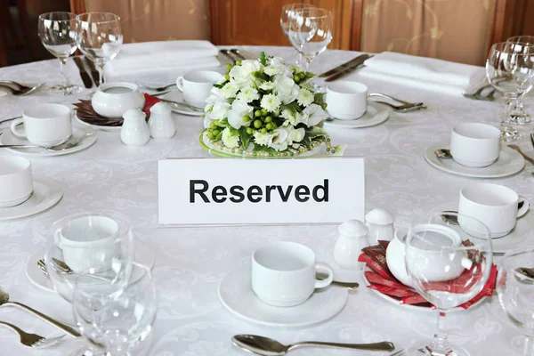 Reserved table for Breakfast in the restaurant — Stock Photo, Image