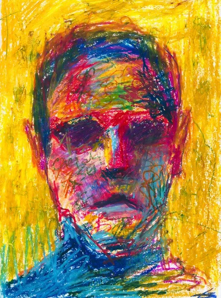 Muž abstraktní portrét ručně kreslené barevné ilustrace — Stock fotografie