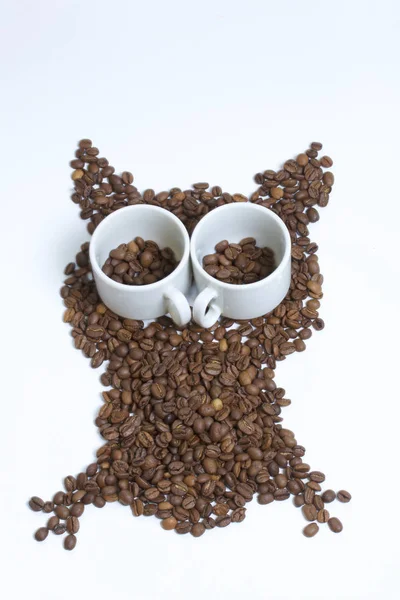 Roasted grains of black coffee. — Stock Photo, Image