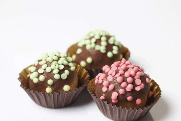 Gâteau Aux Pommes Terre Chocolat Décoré Avec Des Paillettes Sur — Photo