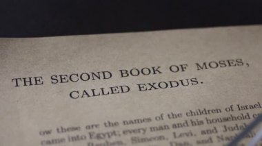 Exodus 'un İncil kitabının ilk bölümünün metninin olduğu bir kağıt parçası. Paskalya kutlamasından bahseden satırlara odaklan.