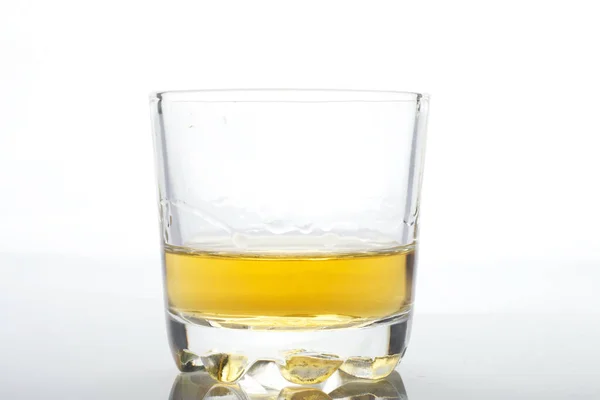 Glass Transparent Glass Strong Alcohol White Background — Stock Photo, Image