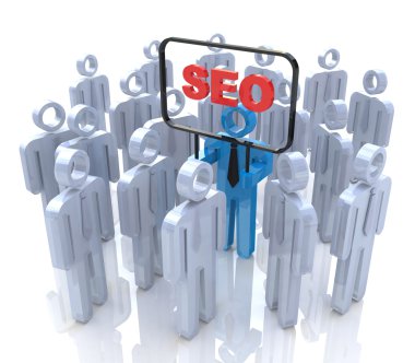 Seo adam insanların kalabalığın içinde