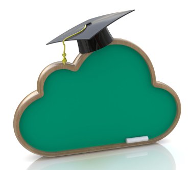 Eğitim online. E-öğrenme 3d kavramı.