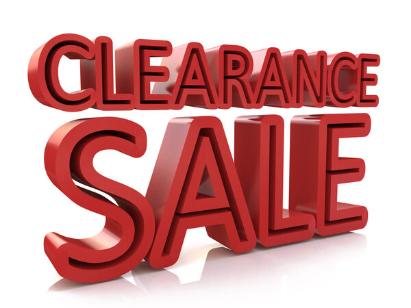 3D Clearance Sale text on white background