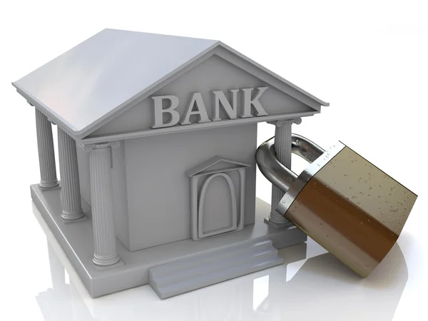 Banca e la serratura — Foto Stock