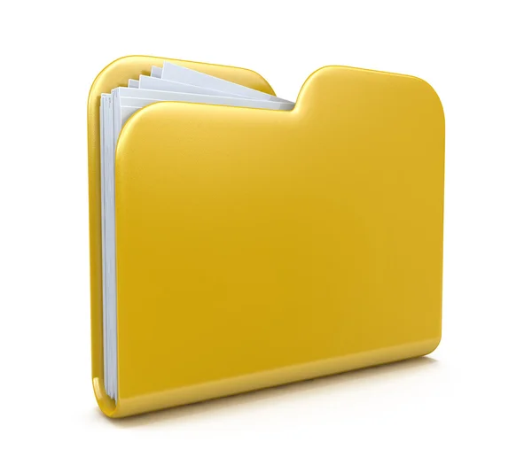 黄色のフォルダー。3 d ファイルします。白い背景で隔離のアイコン — ストック写真