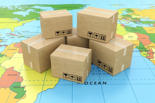 Global lojistik, nakliye ve dünya çapında teslimat iş conce