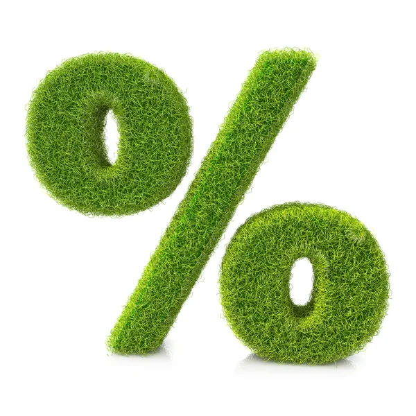 % の概念の芝生の印 — ストック写真