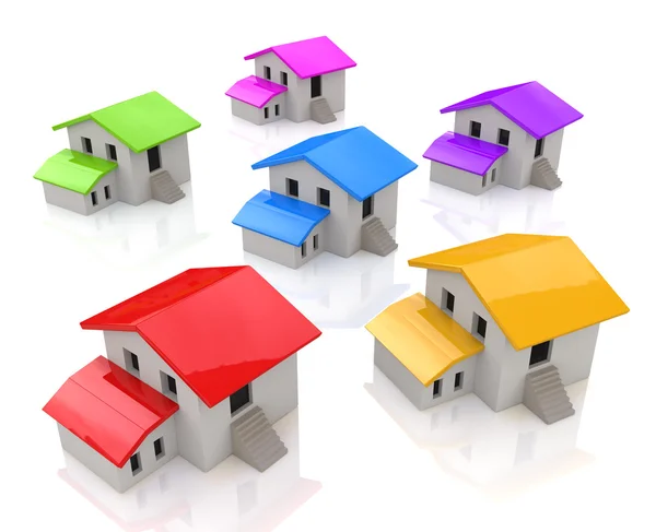 Case nella progettazione delle informazioni relative agli immobili — Foto Stock