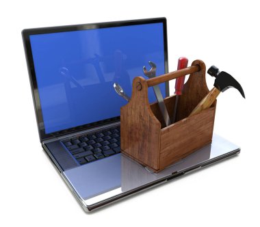 Online destek. araç laptop araçlarıyla. 3D