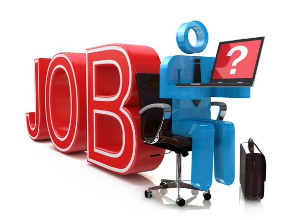 Businessman Internet Online Job Search application Concept — Stock Photo, Image