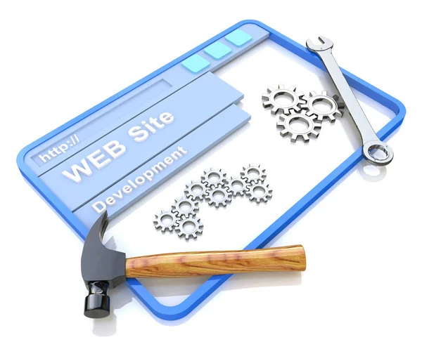 Websiteontwikkeling. Www met hulpmiddelen — Stockfoto