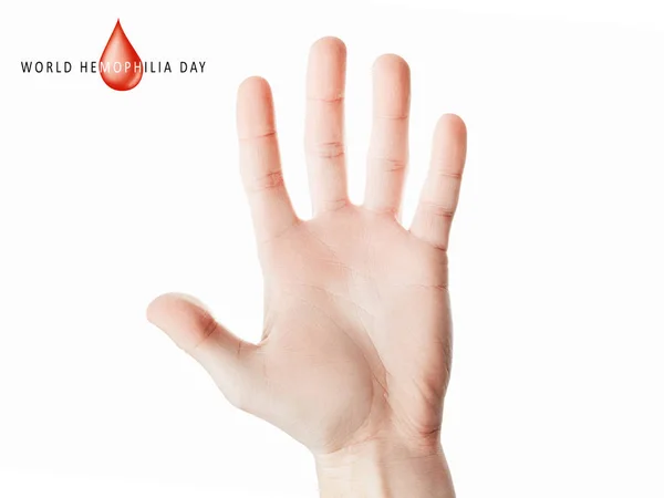 Hand raised up palm open — Stock Photo, Image