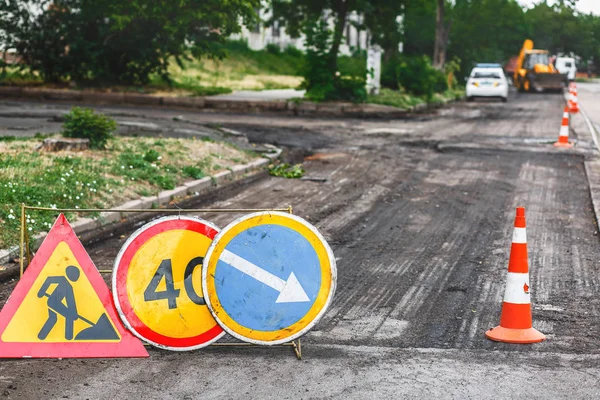 Road repair. Asphalt reconstruction