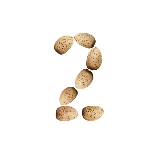 Alphabet, almond alphabet — Stock Photo, Image