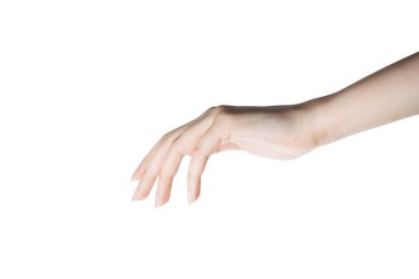 Güzel bir kadın eli açık avuçla tutuyor..