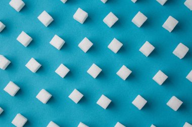 Sugar refined pattern on a blue background.