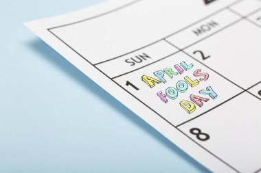 Fools Day date in calendar.