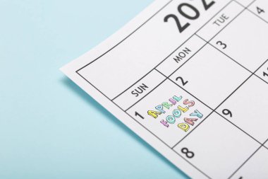 Fools Day date in calendar.
