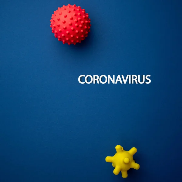 Model strain virus abstrak pada latar belakang biru. — Stok Foto
