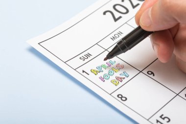 Fools Day date in calendar.