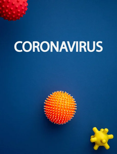 Αφηρημένο μοντέλο στέλεχος του ιού σε μπλε φόντο. — Φωτογραφία Αρχείου