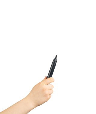 Siyah işaretli el beyaz arkaplana yazılsın.