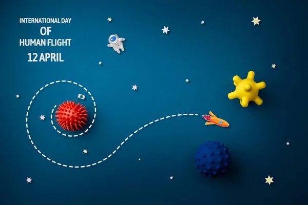Internationale dag menselijke ruimtevlucht 12 april. — Stockfoto