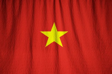 Closeup rüzgarda karıştırdı Vietnam bayrağı, Vietnam bayrağı