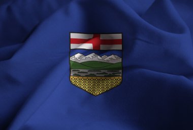 Rüzgarda karıştırdı Alberta bayrak, Alberta bayrak closeup