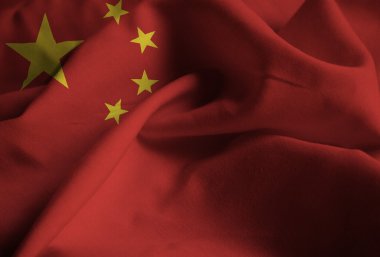 Closeup karıştırdı Çin bayrağı, Çin bayrağının rüzgarda