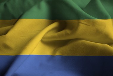 Rüzgarda karıştırdı Gabon bayrak, Gabon bayrak closeup