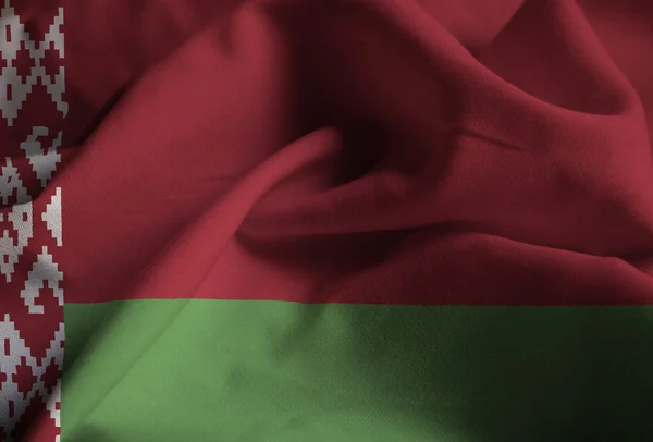Vértes fodros Fehéroroszország zászló, Fehéroroszország zászló a szél fúj — Stock Fotó