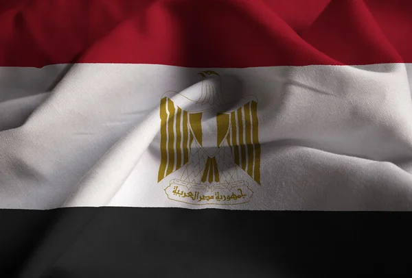 Closeup of Ruffled Egypt Flag, Egypt Flag blowing in Wind — Φωτογραφία Αρχείου