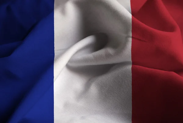 Zbliżenie flagi flaga, Francja Francja potargane wiejący wiatr — Zdjęcie stockowe