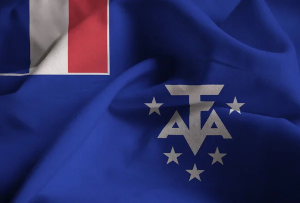 Closeup of Ruffled French Southern and Antarctic Lands Flag — Stock Photo, Image
