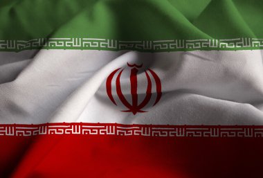 Closeup rüzgarda karıştırdı Iran bayrağı, Iran bayrağı