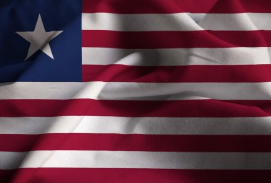 Rüzgarda karıştırdı Liberya bayrağı, Liberya bayrağı closeup