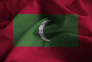 Closeup karıştırdı Maldivler bayrağı, Maldivler bayrağının rüzgarda