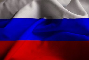 Closeup rüzgarda karıştırdı Rusya bayrağı, Rusya bayrağı
